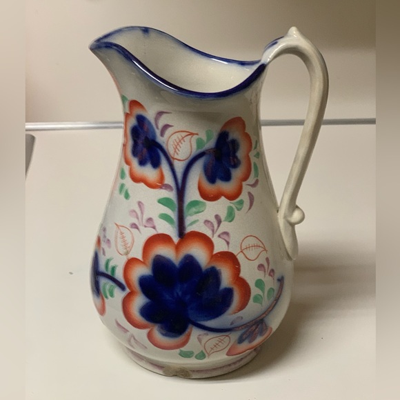 19th Century Gaudy Welsh Grape Pattern Hand Painted Luster Jug Handled Pitcher - Picture 3 of 16
